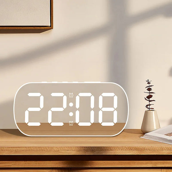 Digital Alarm Clock Desktop Table Clock Teperature Calendar LED Display Electronic Alarm Clocks Snooze Funtion Night Mode 12/24H